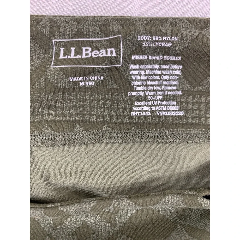 L.L. Bean Women's Leggings‎ Size Medium Performance Green Aztec 50+UPF